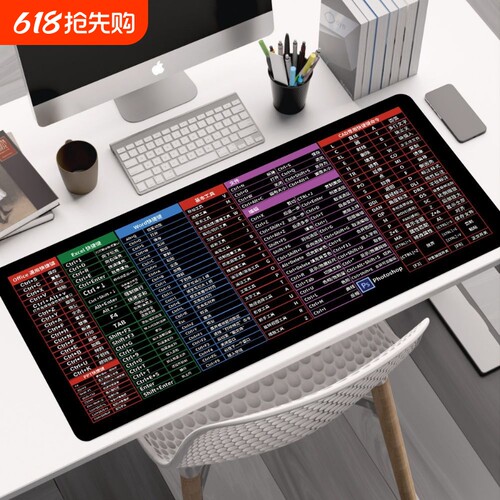 快捷键超大鼠标垫办公全电脑桌垫加厚锁边学生宿舍电脑游戏键盘垫