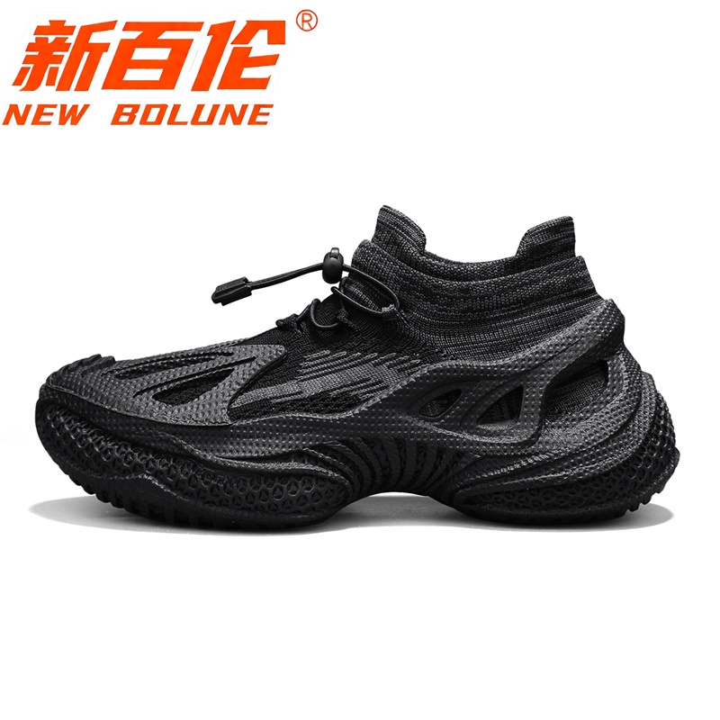 NEW BOLUNE/新百伦男鞋秋季袜子鞋透气飞织网面运动鞋厚底休闲鞋