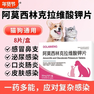 猫咪宠物狗狗打喷嚏感冒咳嗽阿莫西林克拉维酸钾速诺消炎片猫鼻支