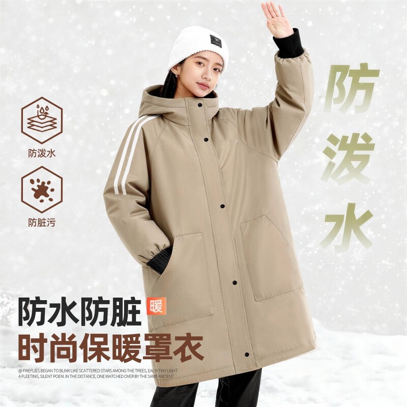 罩衣女新款防水防油围裙加绒加厚上班专用工作服可外穿洋气年轻款