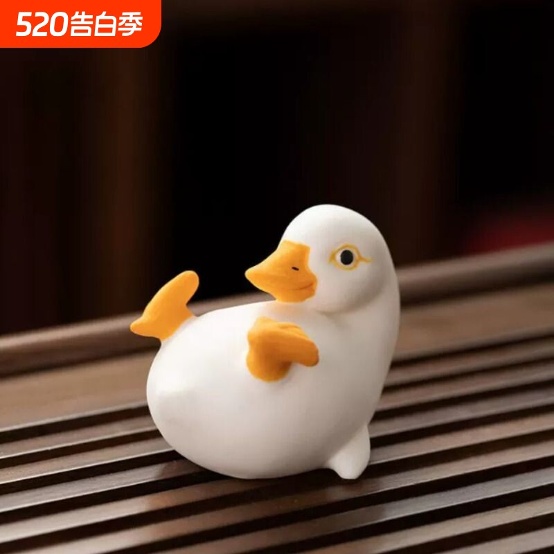 德化陶瓷小鸭子中式摆件桌面客厅装饰电视柜工艺品家居饰品办公