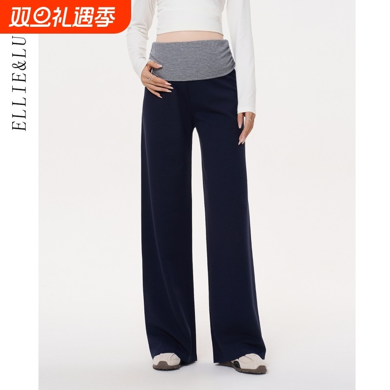 ellieluke孕妇阔腿裤子秋冬外穿新款裤头加厚休闲长裤秋孕妈