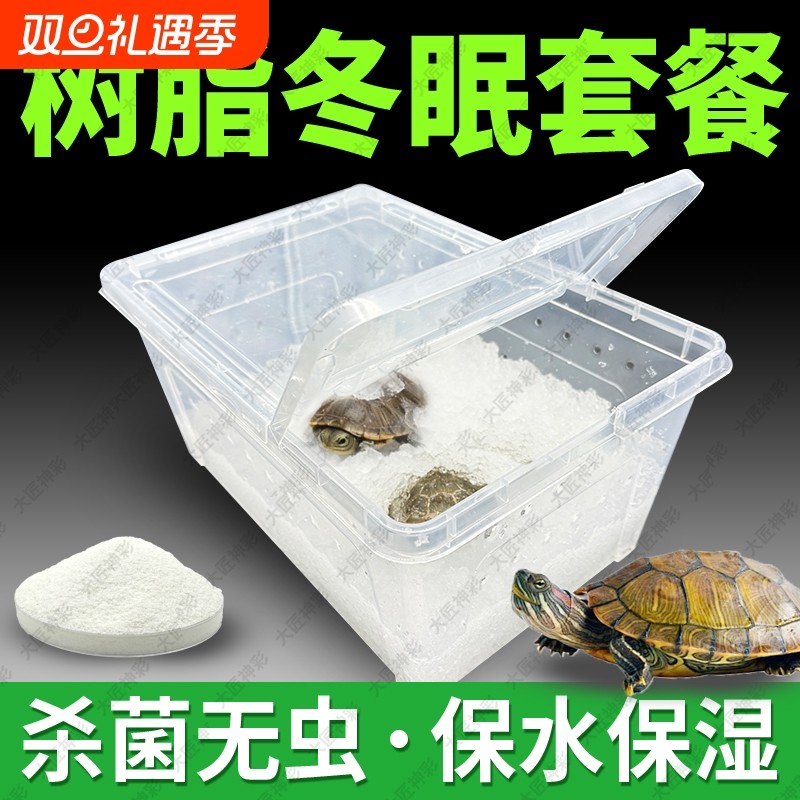 乌龟冬眠爬宠饲养箱盒吸水树脂垫料苔藓陆龟蜥蜴过冬装备用品套装