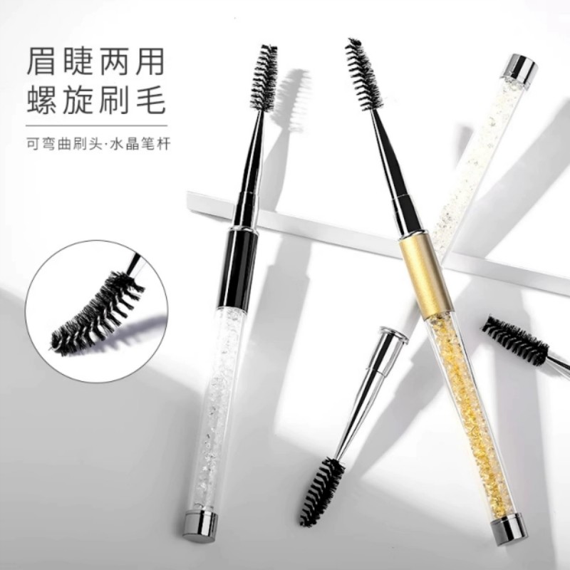 软毛便携睫毛刷 眉毛刷 螺旋眉刷 眉扫化妆刷带盖子