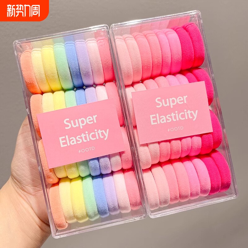 儿童彩色发圈大号不伤发高马尾发绳扎头绳女童耐用高弹力皮筋皮套