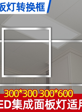 面板灯集成吊顶灯转接框暗装300*300 300*600铝框石膏板PVC吊顶用