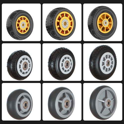 万向轮推车轮子345寸橡胶轮板车小推车拖车静音滑轮承重脚轮重型