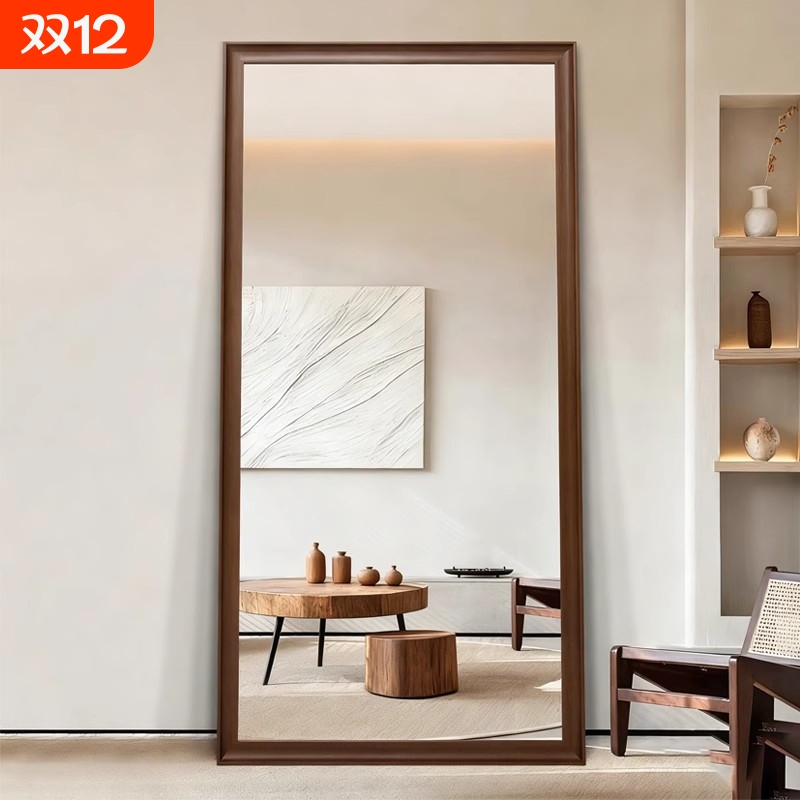 北欧风穿衣镜全身镜挂墙法式家用卧室落地镜服装店试衣镜复古镜子