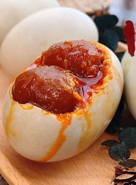 高邮双黄咸鸭蛋10枚80克-90克非海鸭蛋大双黄蛋红心流油特产腌制