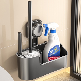 马桶刷无死角家用的刷子洗厕所置物架收纳免打孔卫生间清洁吸盘