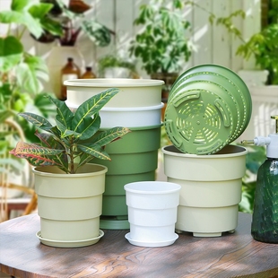 加仑花盆塑料加厚大号月季 绿萝盆栽控根镂空360°透气青山花盆