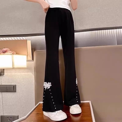 秋冬女童灯芯绒喇叭裤2025新款