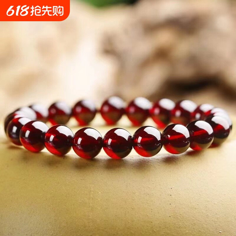 爆款仿精品9A酒红石榴石单圈三圈水晶饰品女款韩版生日礼物