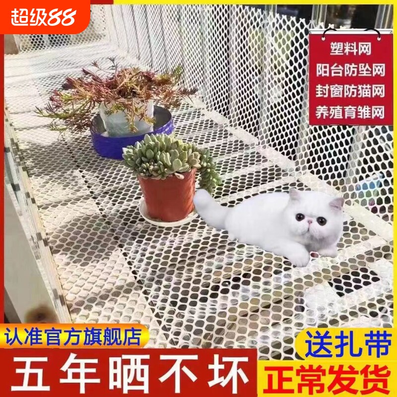 阳台防护网窗户围栏塑料网安全网防掉防盗窗垫板护栏猫封窗网网格