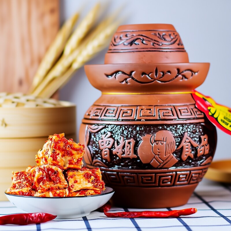 曾姐豆腐乳霉豆腐湖南特产香辣腐乳农家手工下饭菜1000g麻辣坛装