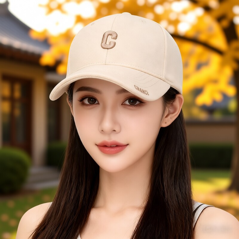 新款帽子棒球帽女鸭舌帽款2026硬顶女秋冬款百搭遮阳白色帽檐粉色