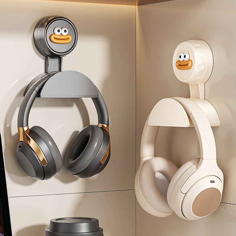 免打孔电脑耳机支架头戴式耳机挂钩学生宿舍粘贴吸盘耳麦收纳挂架