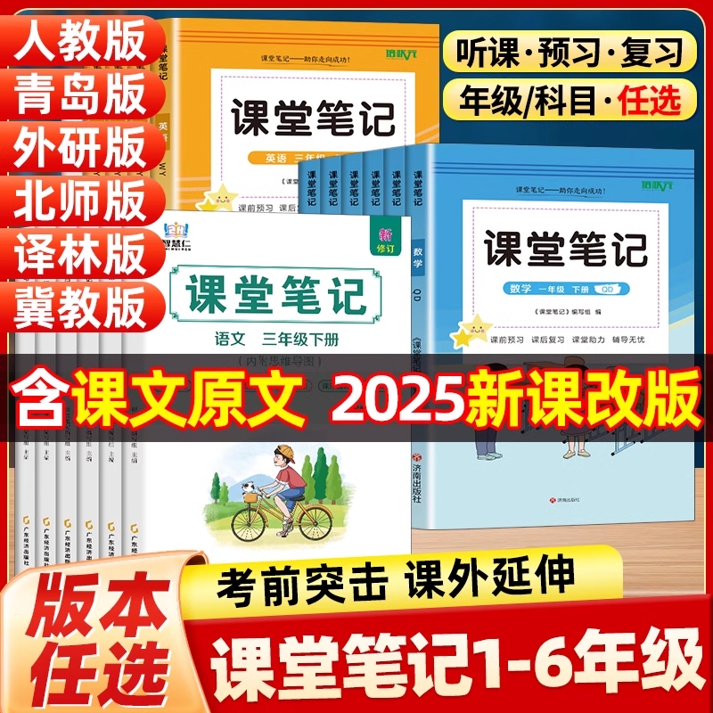 正版培状元新版课堂笔记2024青岛版小学一二三四五六年级上下册同步青岛版数学课本教材讲解63学制青岛版数学教材笔记读书笔记