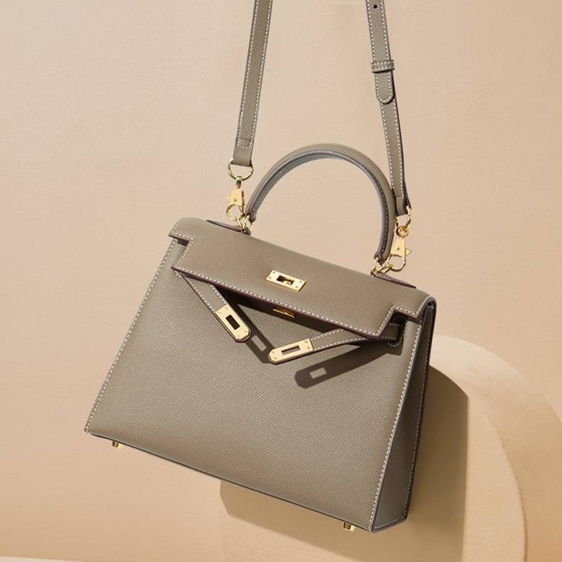 爱马女仕新款时尚头层牛皮高级感真皮凯莉包二代mini斜挎手提小包