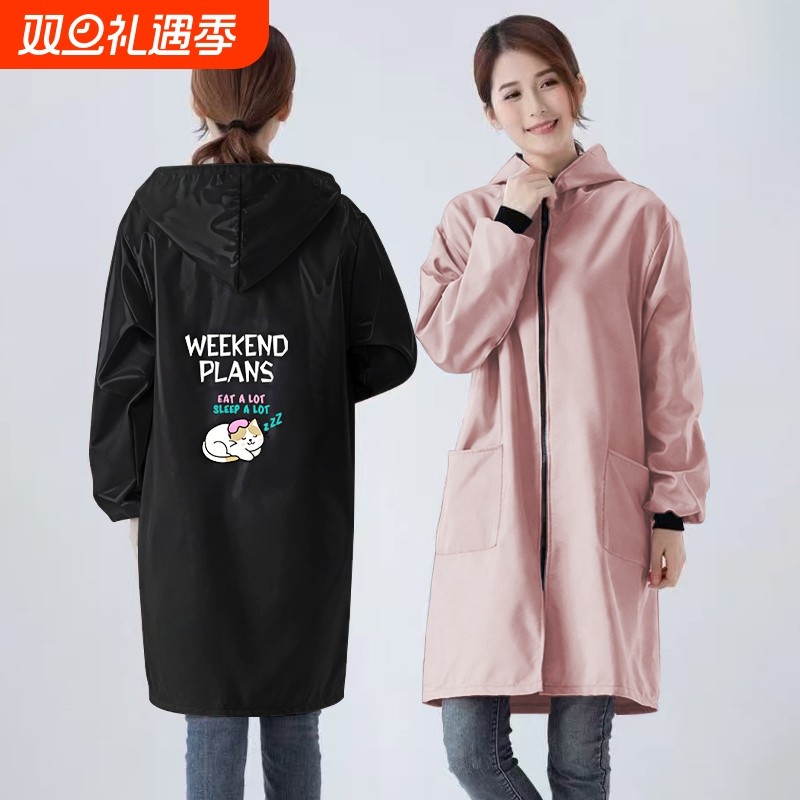 罩衣女2025新款冬季加绒加厚厨房家用围裙防水防油上班工作服外套