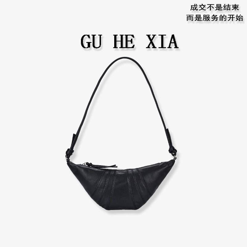 明星同款真皮头层牛皮日韩款牛角包女士高级感小众设计感腋下包