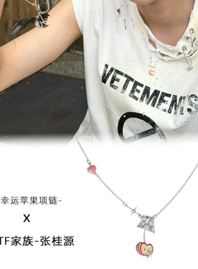 明星张桂源同款苹果项链