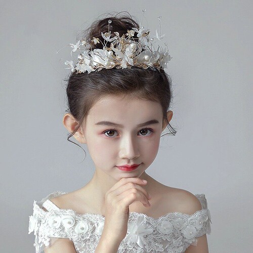 儿童皇冠头饰公主女童王冠小孩发箍韩版舞台演出花童头花结婚饰品