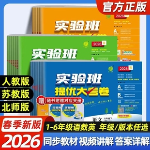 2026春实验班提优大考卷一二三四五六年级下上册数学英语北师大版外研小学学霸同步训练练习册试卷外研版科学苏教版教科版评价大卷