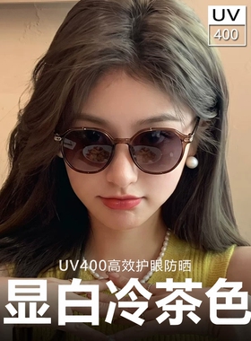 超轻茶色近视墨镜女款可配带度数UV400防晒防紫外线偏光太阳眼镜