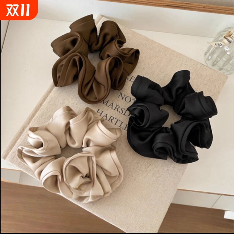 法式复古缎面发饰高级感大肠发圈扎马尾发绳高弹力耐用发圈头饰