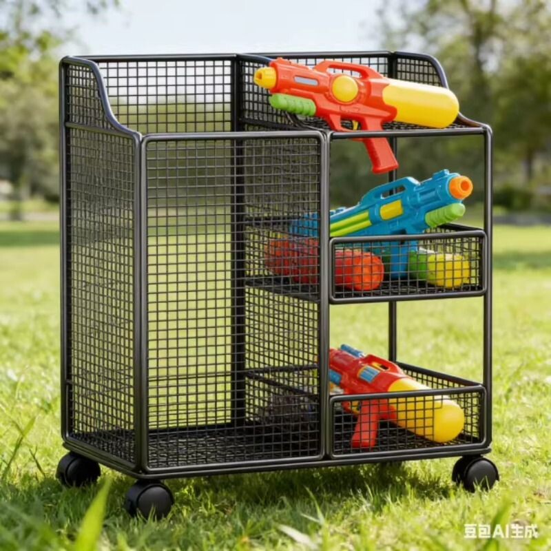 瑜伽垫运动器材整理架毛绒玩偶储物架大容量玩具枪收纳架羽毛球