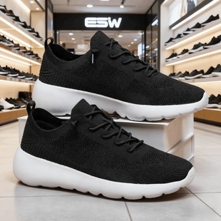 一脚蹬懒人鞋 男女鞋 子休闲飞织网面防滑 秋冬新款 撤柜多运动走路鞋