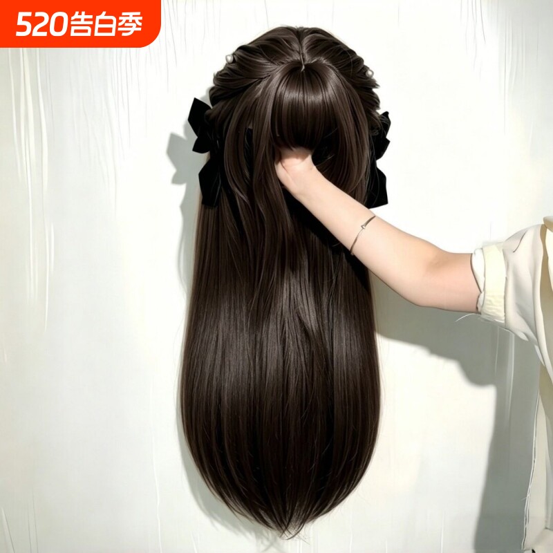 假发女长直发Lolita日常少女圆脸韩式日系减龄二次元少萝仿真头