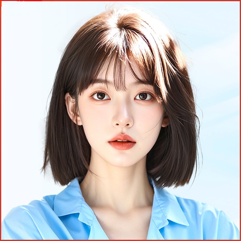 假发女全头头套真发全真士无痕自然短发波波头整顶假发套发丝头顶