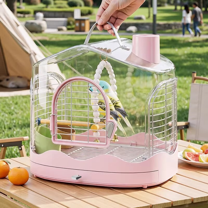 鸟笼鹦鹉笼子外出便携笼户外手提外带笼子玄风虎皮牡丹珍珠专用笼