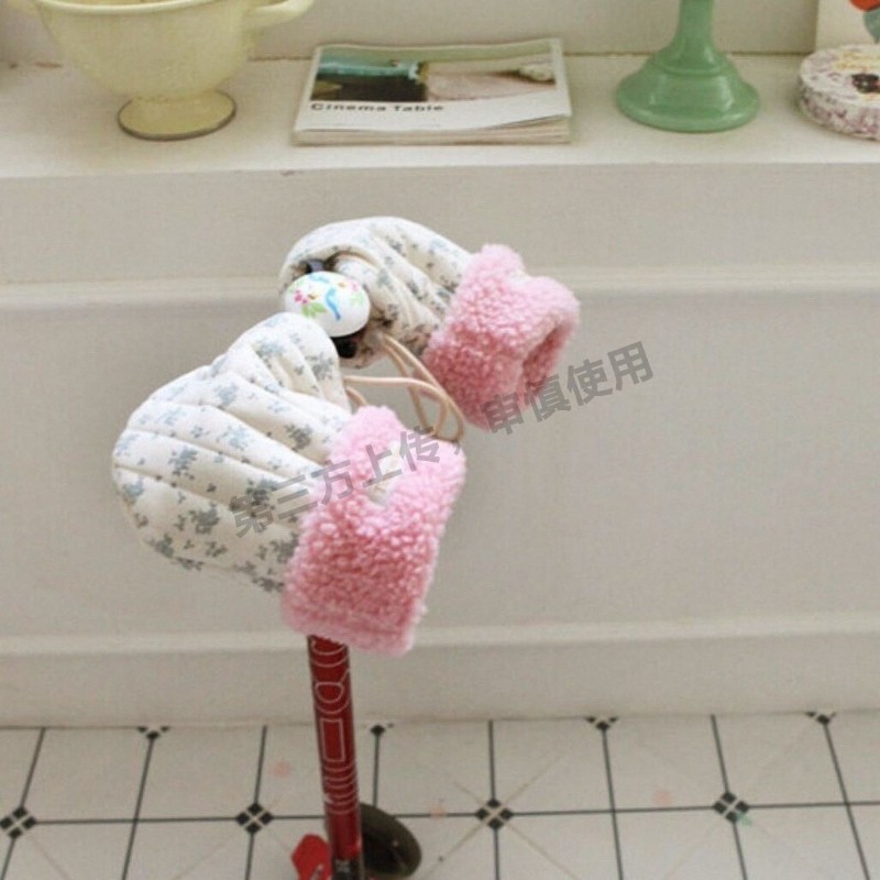 韩国ins儿童滑板车手套碎花保暖手套男女童平衡车骑行加绒手套