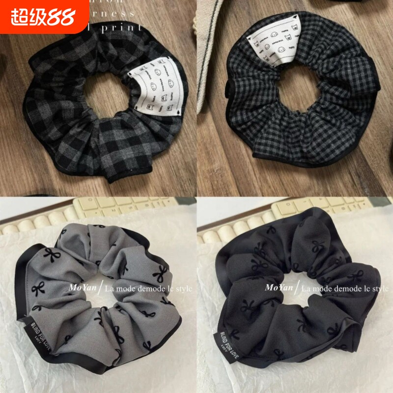 发圈大肠韩版高级感植绒蝴蝶结女气质丸子头发绳高弹力头绳橡皮筋