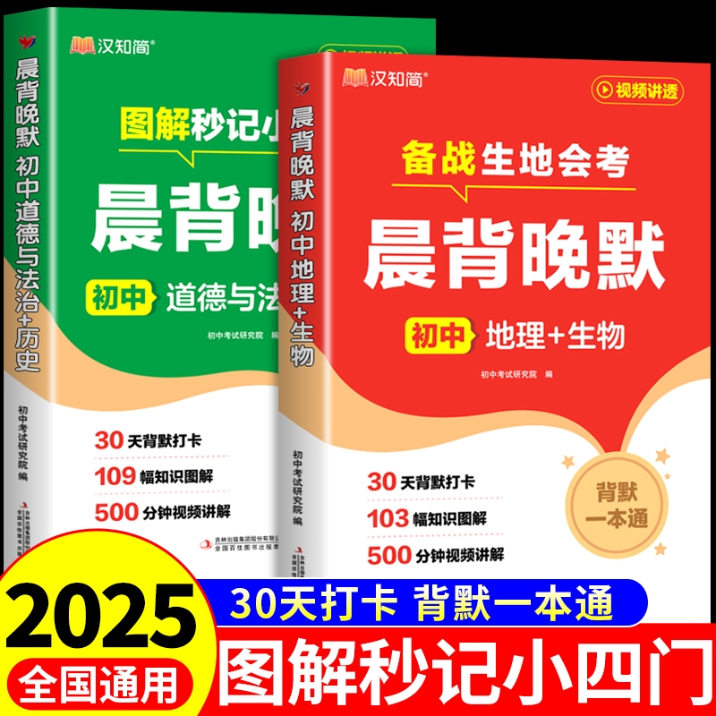 2025版晨背晚默秒记初中小四门
