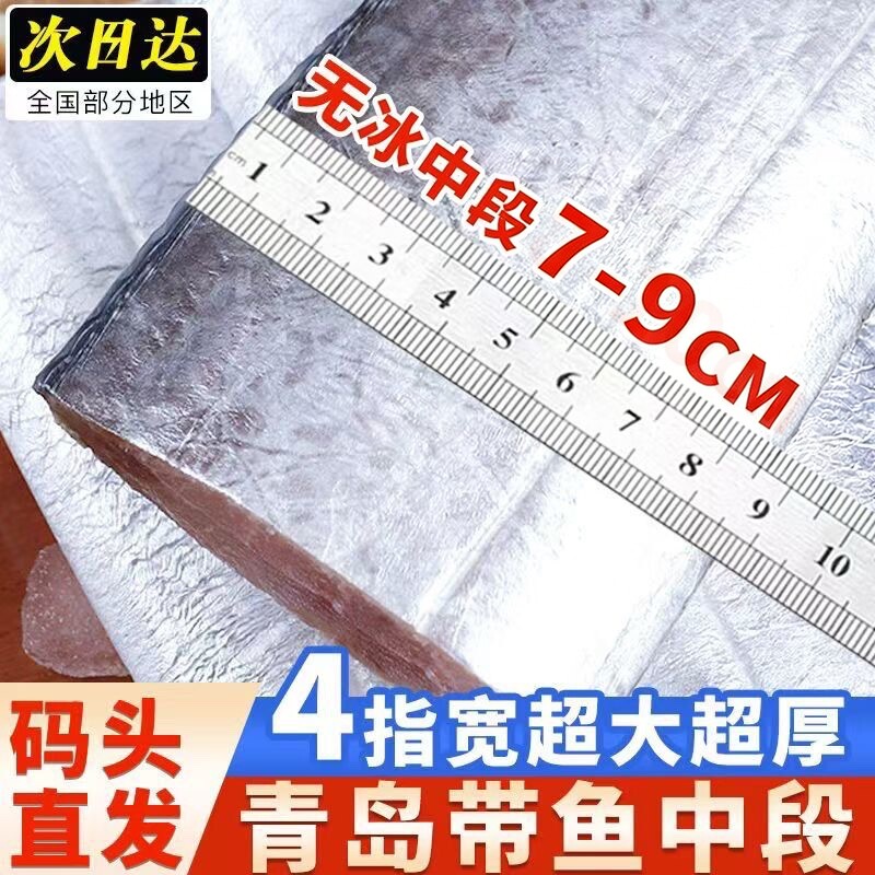 带鱼新鲜冷冻刀鱼段中段无冰特级东海小眼海鱼整箱10鲜活水产精品