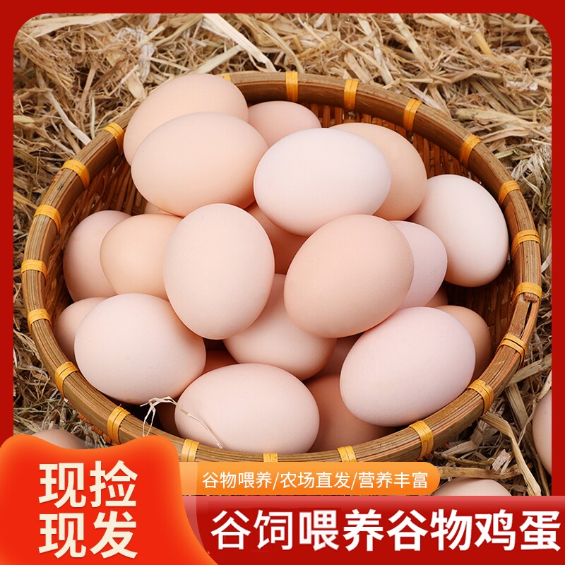 农场新鲜生鲜鸡蛋草鸡蛋营养鲜蛋谷物每天鲜捡农场谷饲喂养