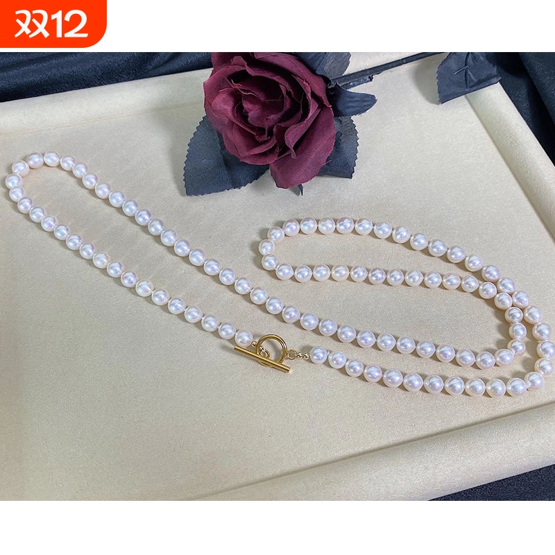 近圆毛衣链多种戴法天然珍珠