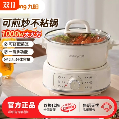 九阳电火锅分体式家用宿舍多功能电煮锅小型热电炒锅煎炒蒸煮一体