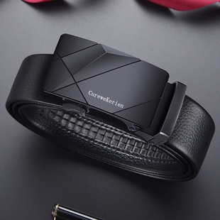 腰带 真皮自动扣纯牛皮年轻人潮流百搭裤 CureweKerien正品 皮带男士