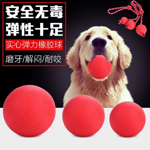 狗狗玩具弹力球耐咬tpr橡胶实心狗狗用品宠物球球大中小型犬解闷