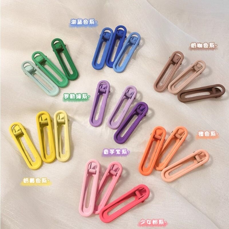 发夹前额刘海边夹金属侧边一字夹彩色无痕发卡头饰碎发小夹子发饰