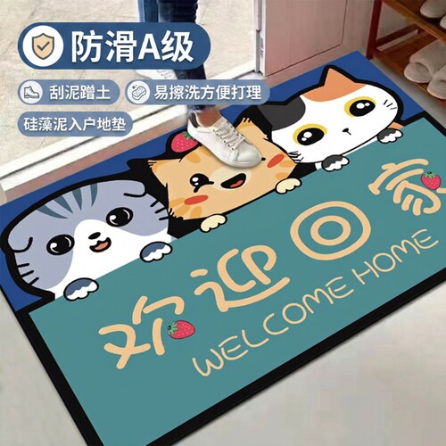 门口地垫进门硅藻泥卡通入户吸水防滑脚垫浴室地毯垫新款厨房室外