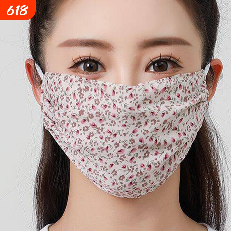 女士大口罩防晒大号防紫外线加大冰丝脸大的雪纺双层遮阳面部