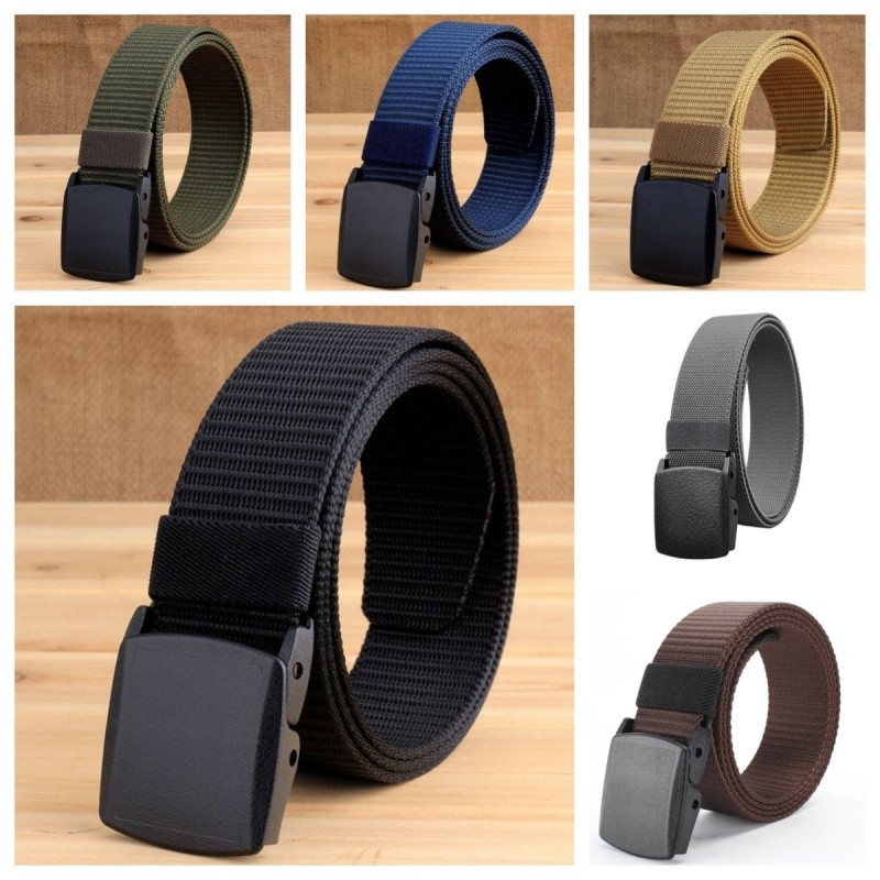 新款尼龙帆布腰带无金属防金属过敏男士塑料扣过安检防静电腰扣女