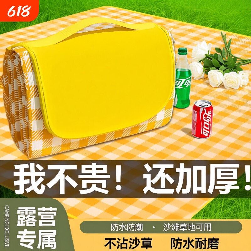野餐垫防潮垫加厚户外地垫野炊野营沙滩帐篷防水草坪垫子便携郊游