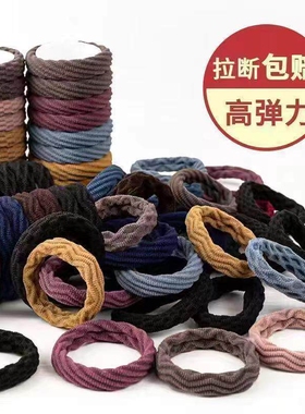 发圈发绳无接缝橡皮筋简约扎头绳女高弹力扎头发皮筋黑色皮套头绳
